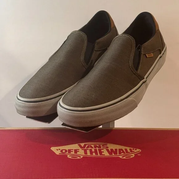 Vans | Shoes | Vans Asher Deluxe Textile Walnut Slip On Mens  display picture 2
